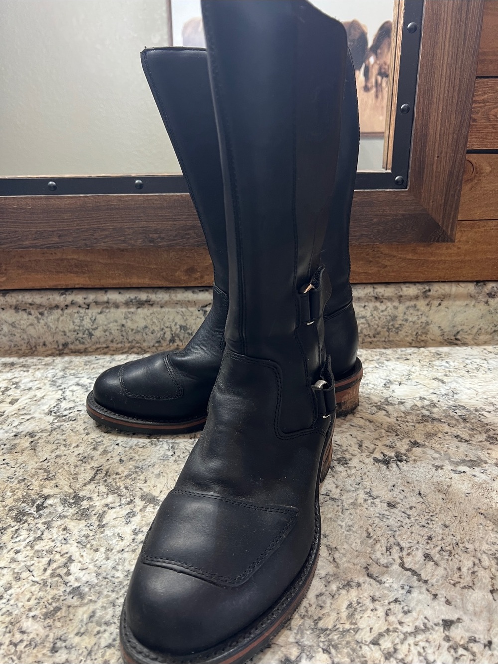 Black Leather Tall Riding Boots - Women's Classic Style